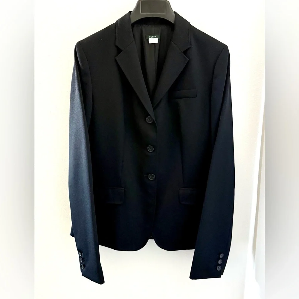 J. Crew Black Wool Suit Blazer Size 12 Tall